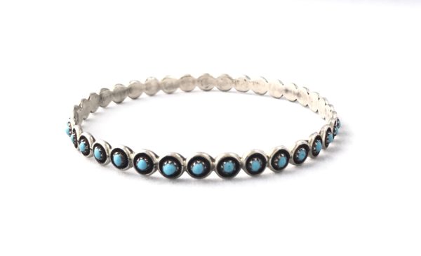 Sterling Silver with 36 Turquoise Stones Bangle