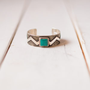 Cast Sterling Silver Cuff with Turquoise