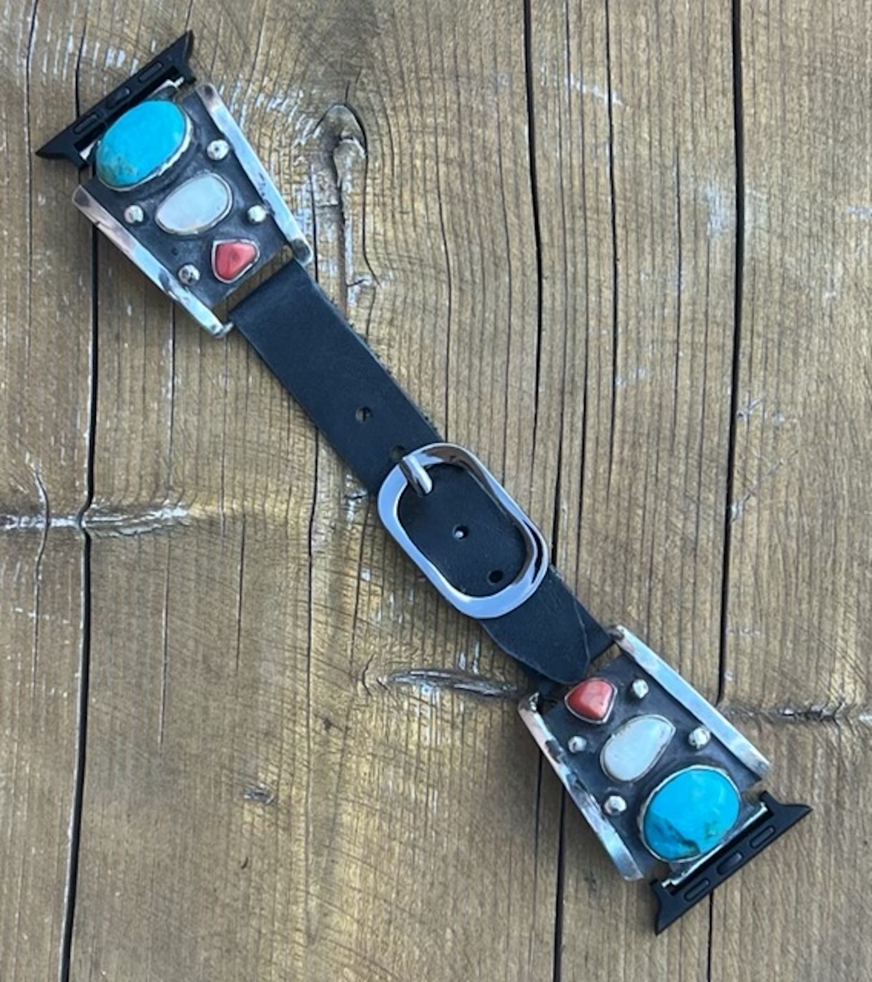 Vintage Sterling Silver with Turquoise, Mother of Pearl & Coral Apple Watch  Band - The Perfect Bit