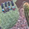 Vintage Sterling Silver Inlaid with Chipped Turquoise Watch Band - Image 3