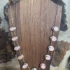 Pink Mother of Pearl Sterling Silver Necklace with Matching Earrings