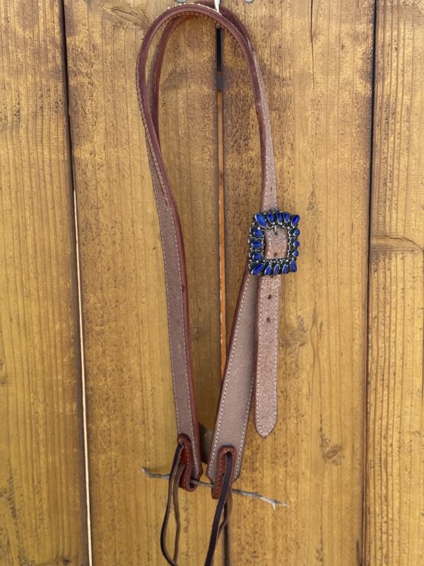 Split Ear Rough Out Headstall with Vintage Sterling Silver Headstall