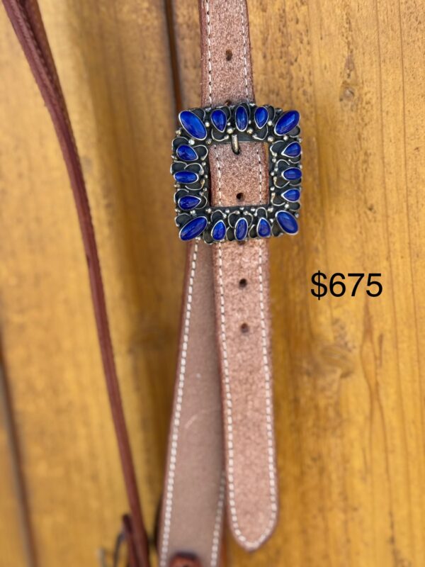 Split Ear Rough Out Headstall with Vintage Sterling Silver Headstall - Image 2