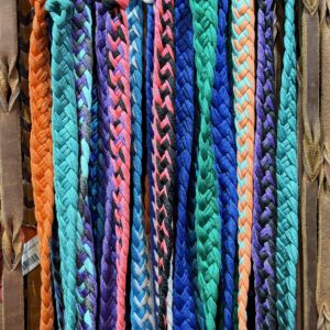 Multi Color Braided Barrel Reins w/Knots