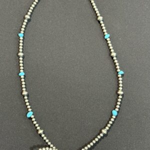 NAVAJO PEARL BOW NECKLACE W/TURQUOISE
