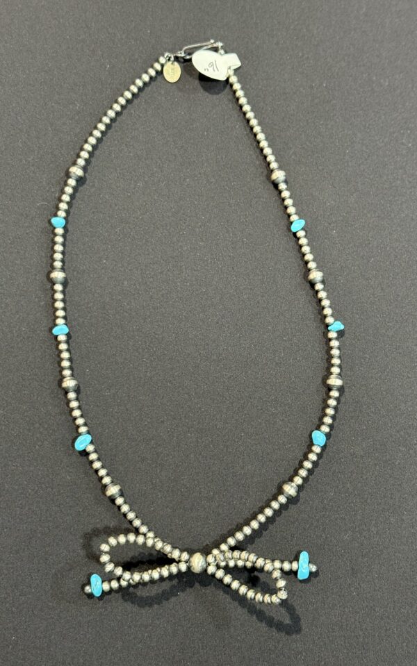 NAVAJO PEARL BOW NECKLACE W/TURQUOISE