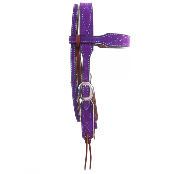 Purple Suede Browband Headstall - Image 3