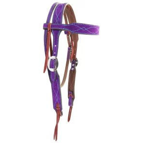Purple Suede Browband Headstall