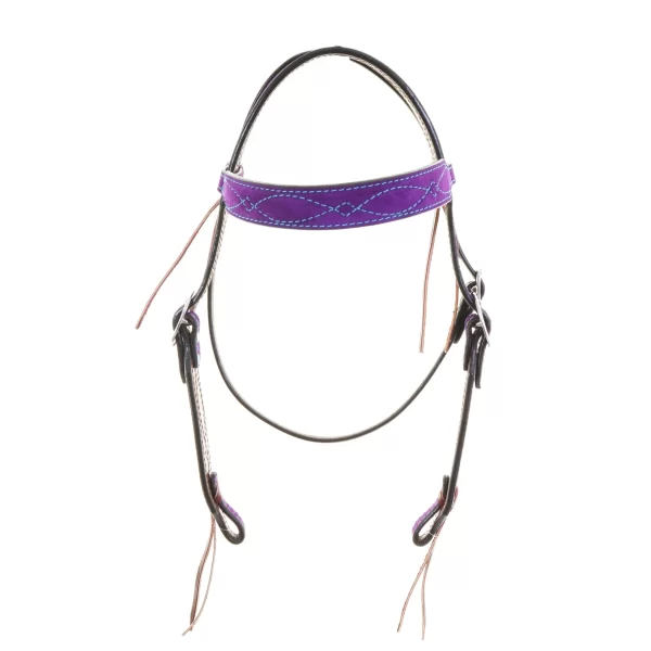 Purple Suede Browband Headstall - Image 2