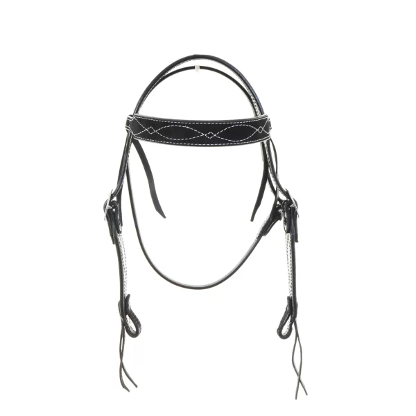 Black Suede Browband Headstall - Image 2