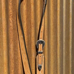 Toast Suede Leather Split Ear Headstall with Vintage Sterling Silver Buckle Set