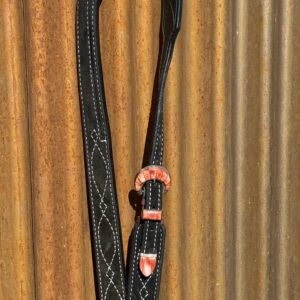Black Suede Leather Split Ear Headstall with Vintage Sterling Silver Buckle Set