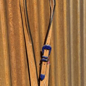 Toast Suede Leather Split Ear Headstall with Vintage Sterling Silver Buckle Set