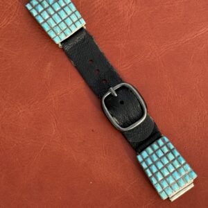 Vintage Sterling Silver Inlaid with Turquoise Stones Watch Band