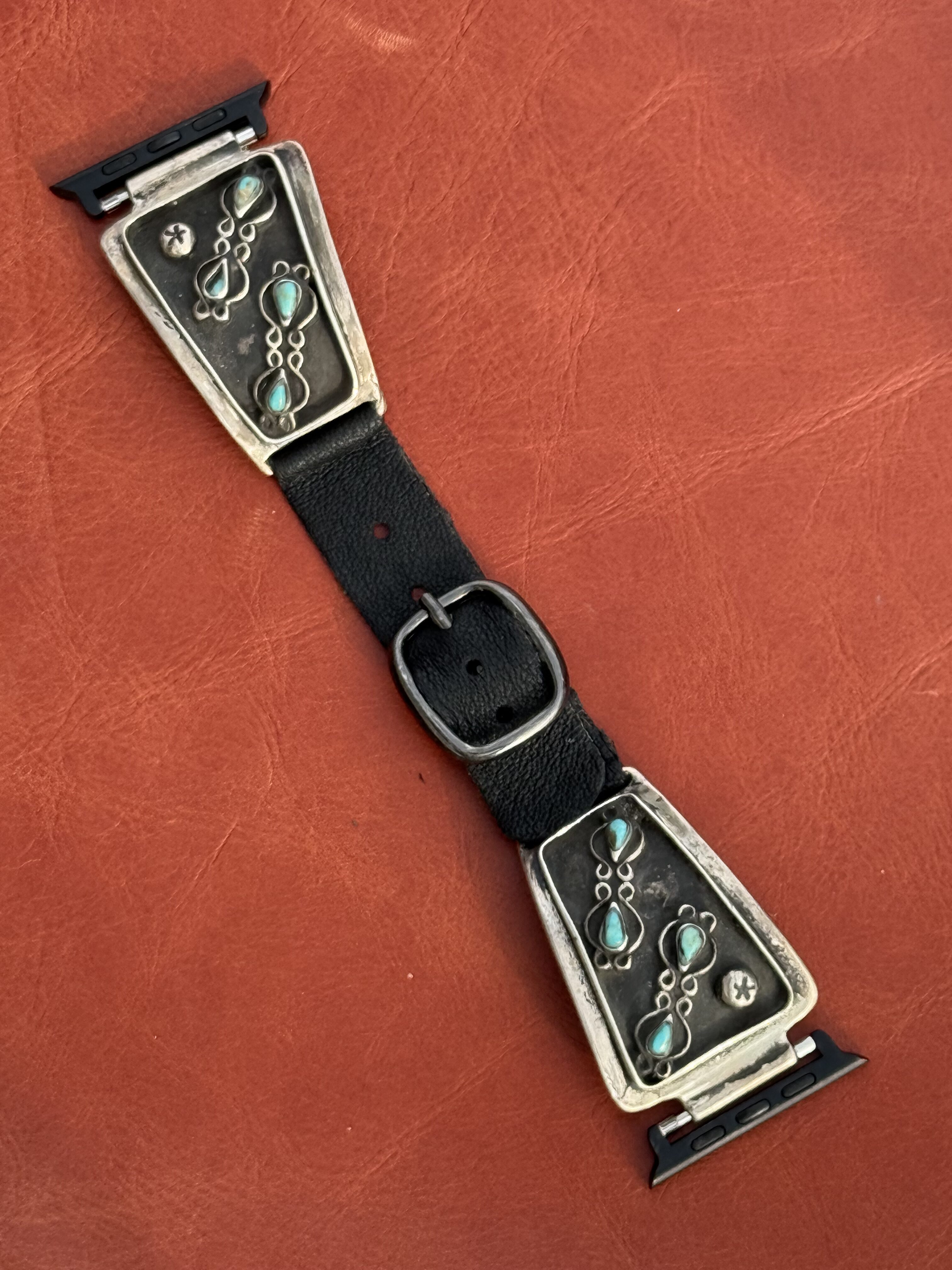 Vintage Sterling Silver with Turquoise Stones Watch Band