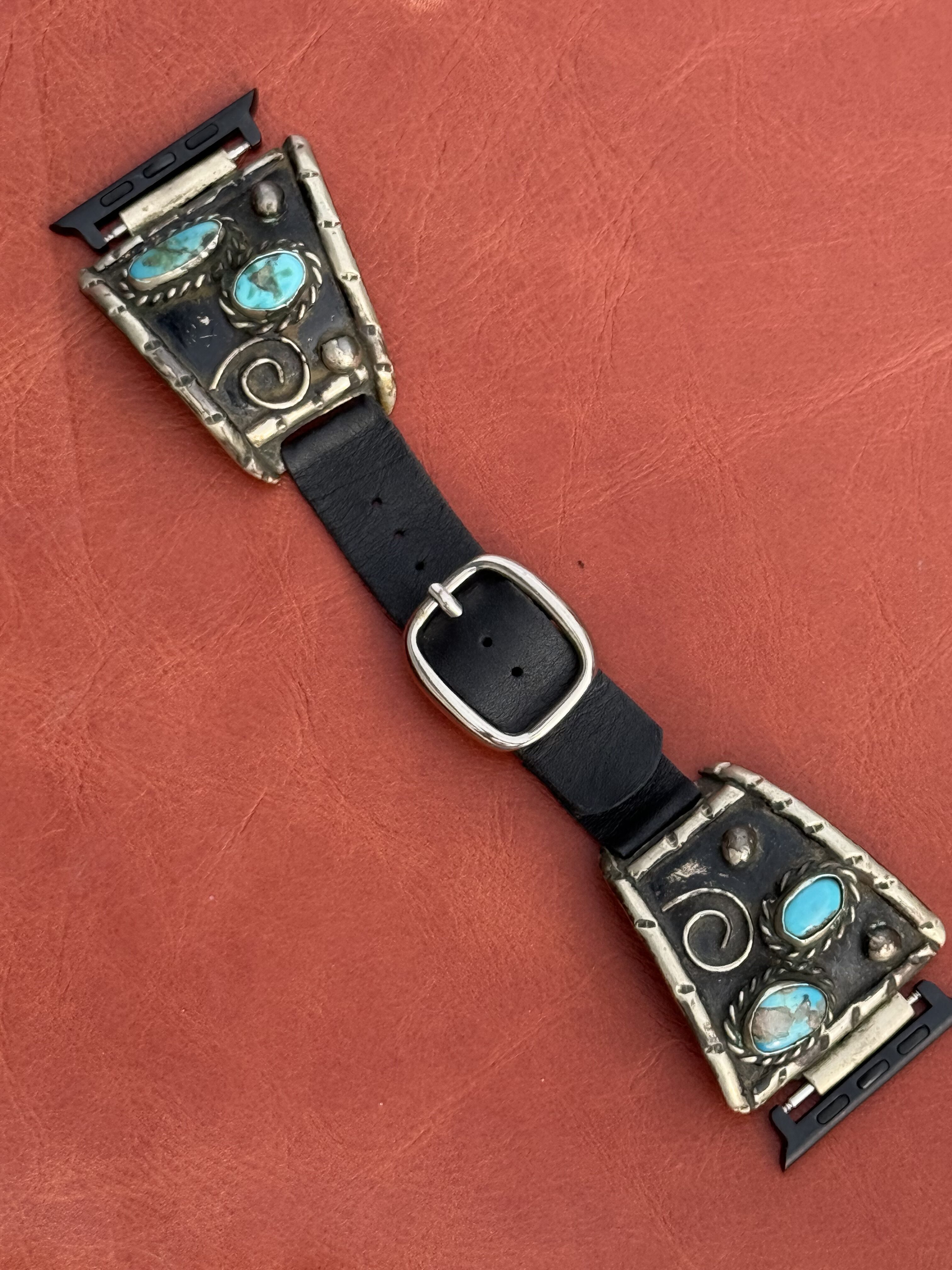 Vintage Sterling Silver with Turquoise Stones Watch Band