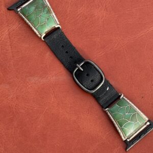 Vintage Sterling Silver Inlaid with Turquoise Stones Watch Band