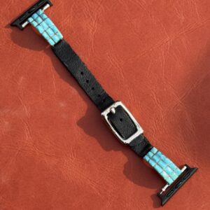 Vintage Sterling Silver Inlaid with Turquoise Stones Watch Band