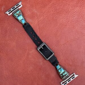 Vintage Sterling Silver Inlaid with Turquoise Stones Watch Band