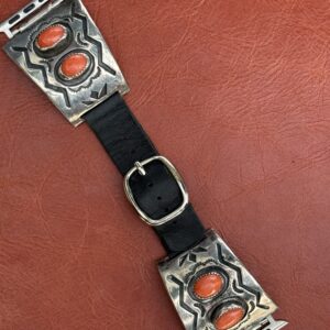 Vintage Sterling Silver with Coral Watch Band