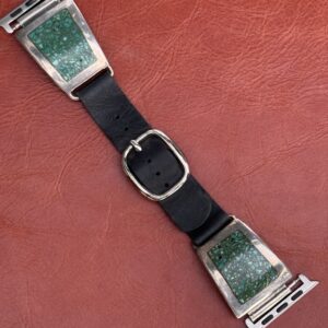 Vintage Sterling Silver Inlaid with Chipped Turquoise Stones Watch Band