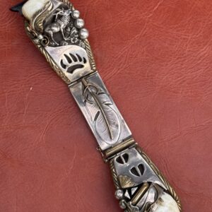 Vintage Sterling Silver with Elk Ivories Watch Band