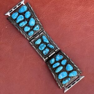 Vintage Sterling Silver with Turquoise Stones Watch Band