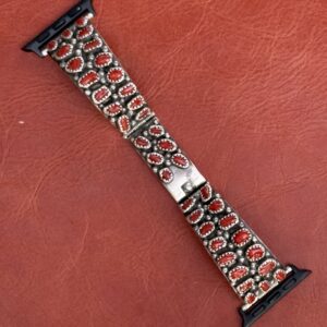 Vintage Sterling Silver with Coral Watch Band